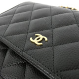 Chanel Timeless Classic Caviar Skin Chain Wallet