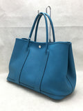 Hermes Garden Party PM Leather Handbag Blue