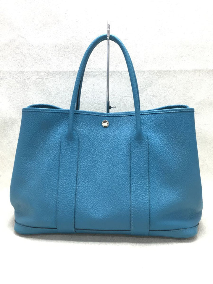 Hermes Garden Party PM Leather Handbag Blue