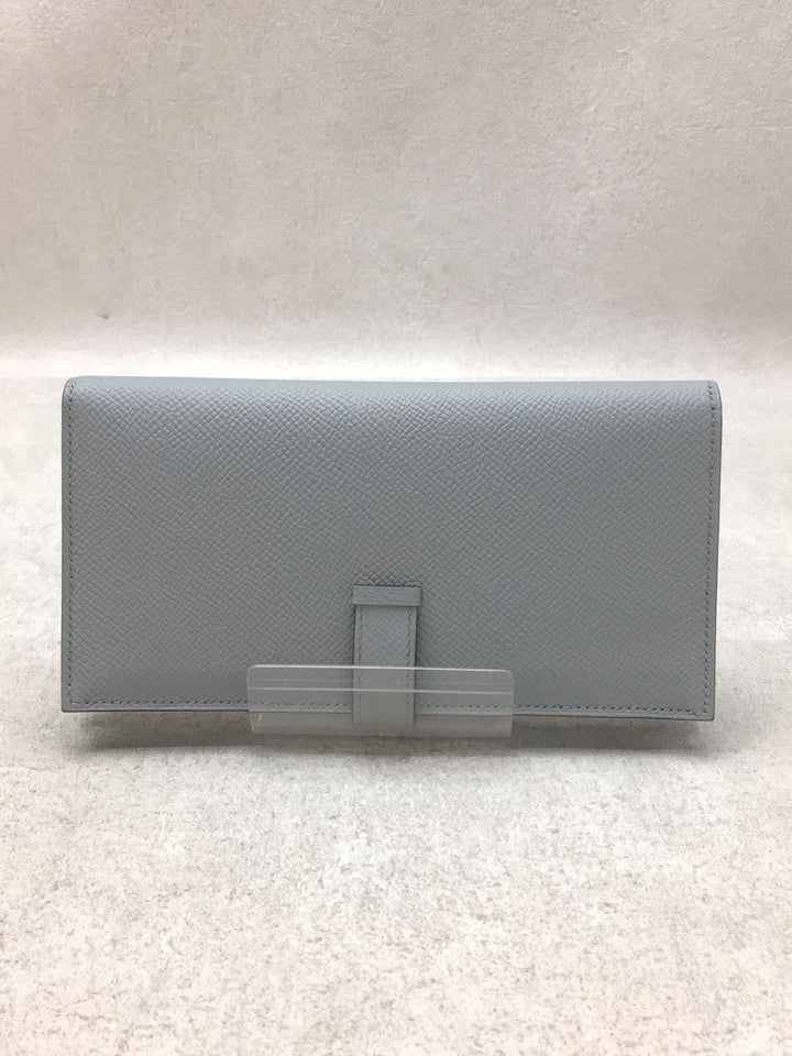 Hermes Leather Plain Bear Souffle Long Wallet