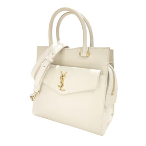 Saint Laurent- Shoulder Bag Uptown Small Beige Leather 2way