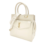 Saint Laurent- Shoulder Bag Uptown Small Beige Leather 2way