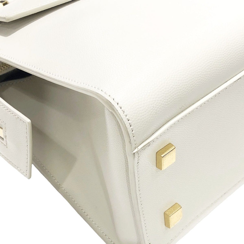 Saint Laurent- Shoulder Bag Uptown Small Beige Leather 2way