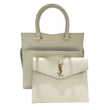 Saint Laurent- Shoulder Bag Uptown Small Beige Leather 2way