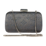 Louis Vuitton Minaudière Clutch Bag Monogram Motard Gray Silver Metal