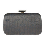 Louis Vuitton Minaudière Clutch Bag Monogram Motard Gray Silver Metal