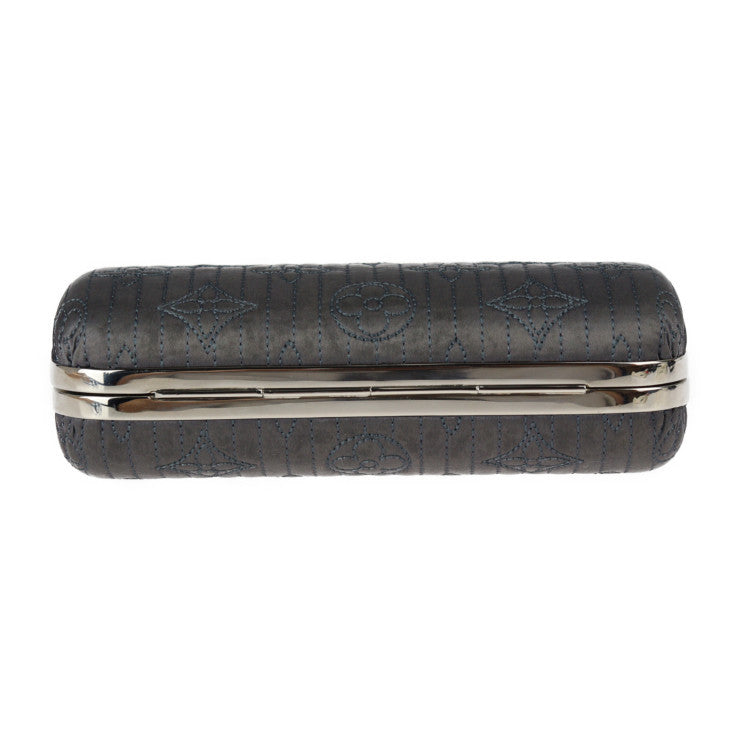 Louis Vuitton Minaudière Clutch Bag Monogram Motard Gray Silver Metal