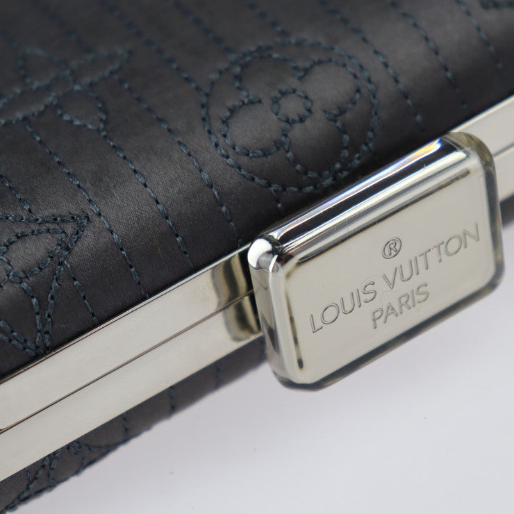 Louis Vuitton Minaudière Clutch Bag Monogram Motard Gray Silver Metal