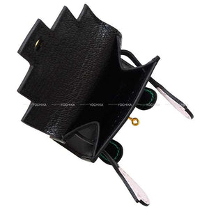 Hermes bag charm Bijoux de SAC Kelly doll Noir (Black)/Bleu Electrique/Mauve Pale/Mint Veau Tadelakt Gold HW Stamp