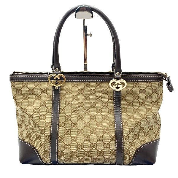 Gucci Tote Bag 257069 GG canvas beige Handbag GG pattern canvas unisex(Unisex)