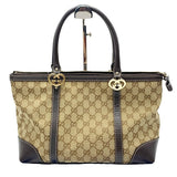 Gucci Tote Bag 257069 GG canvas beige Handbag GG pattern canvas unisex(Unisex)