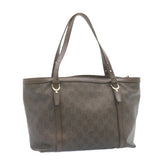 Gucci GG Canvas Tote Bag PVC Leather Brown 336776 23085