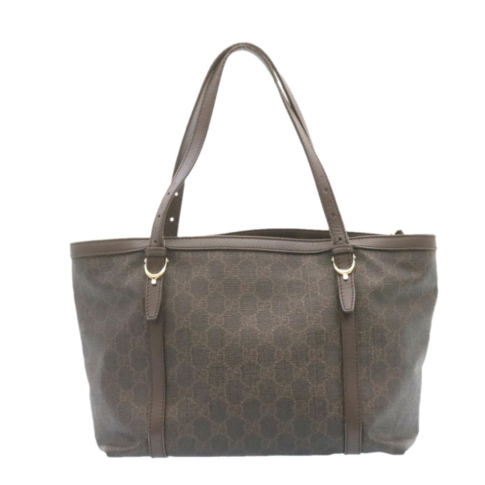 Gucci GG Canvas Tote Bag PVC Leather Brown 336776 23085