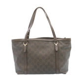Gucci GG Canvas Tote Bag PVC Leather Brown 336776 23085