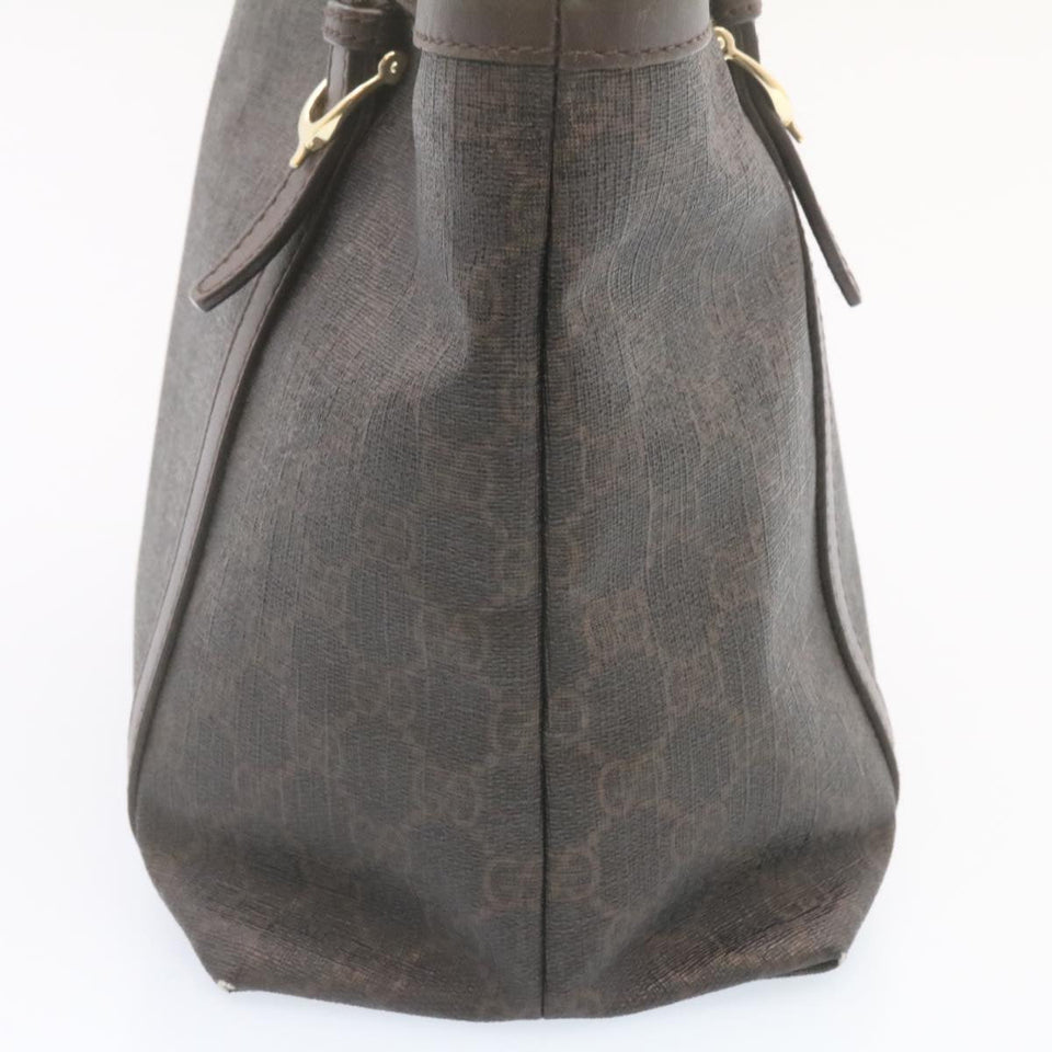 Gucci GG Canvas Tote Bag PVC Leather Brown 336776 23085