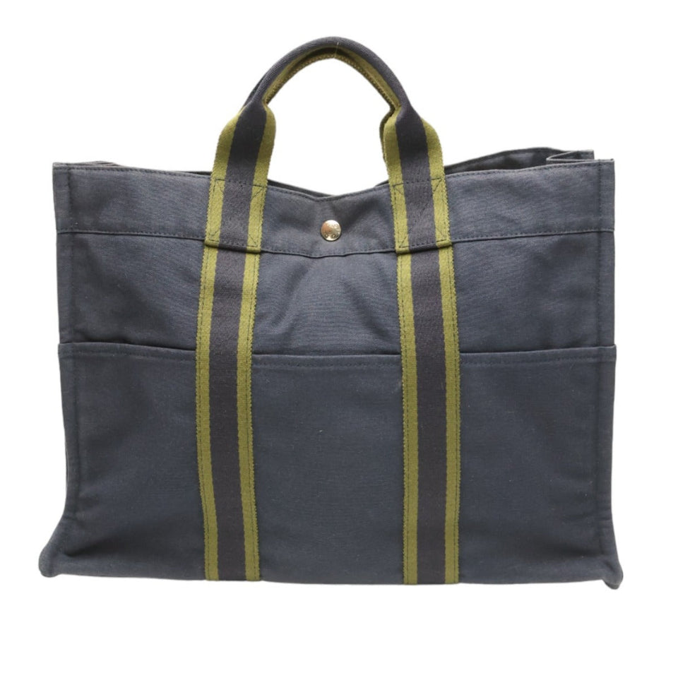 Hermes Tote Bag canvas Navy Tote Bag Fool Toe mens(Unisex)