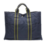 Hermes Tote Bag canvas Navy Tote Bag Fool Toe mens(Unisex)