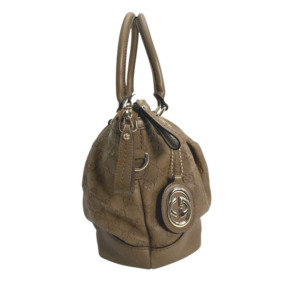 Gucci Shoulder Bag 247902 leather Brown Handbag Guccisima Sukey Women