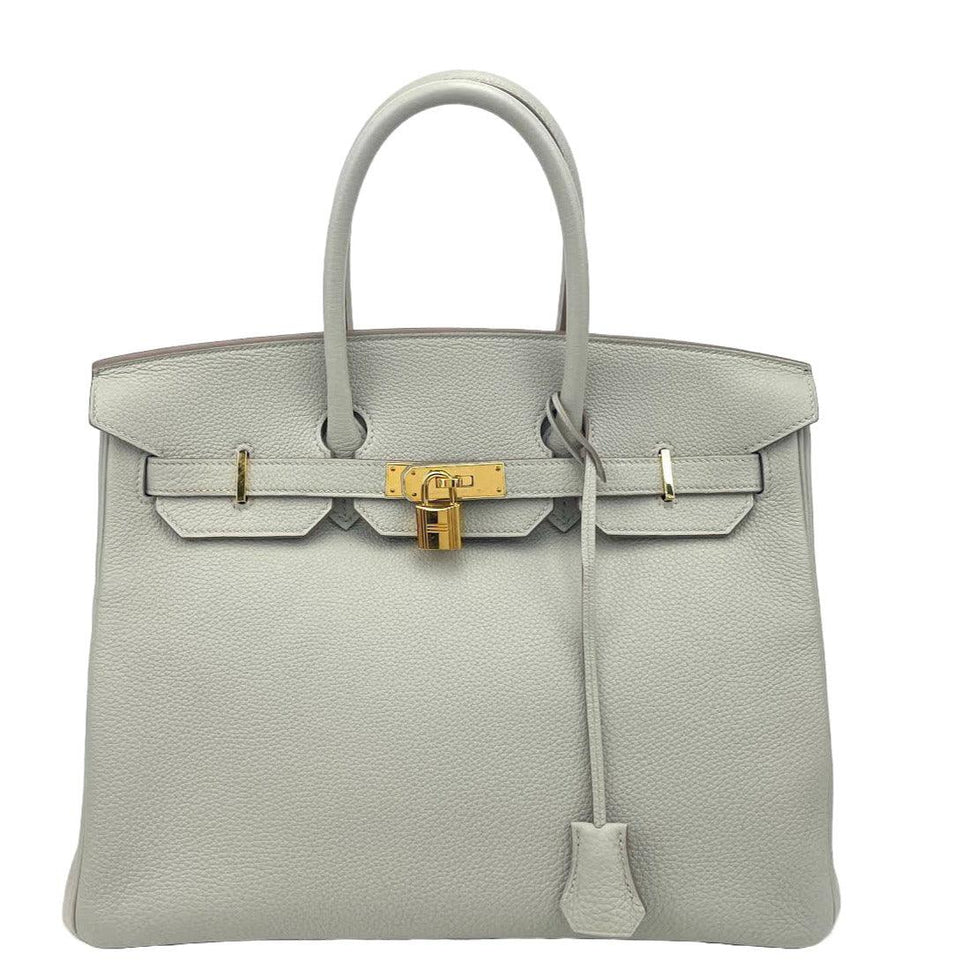 Hermes Togo Birkin 35 Gris Perle Pearl Gray w/ Gold