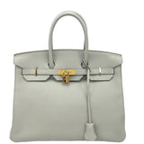 Hermes Togo Birkin 35 Gris Perle Pearl Gray w/ Gold