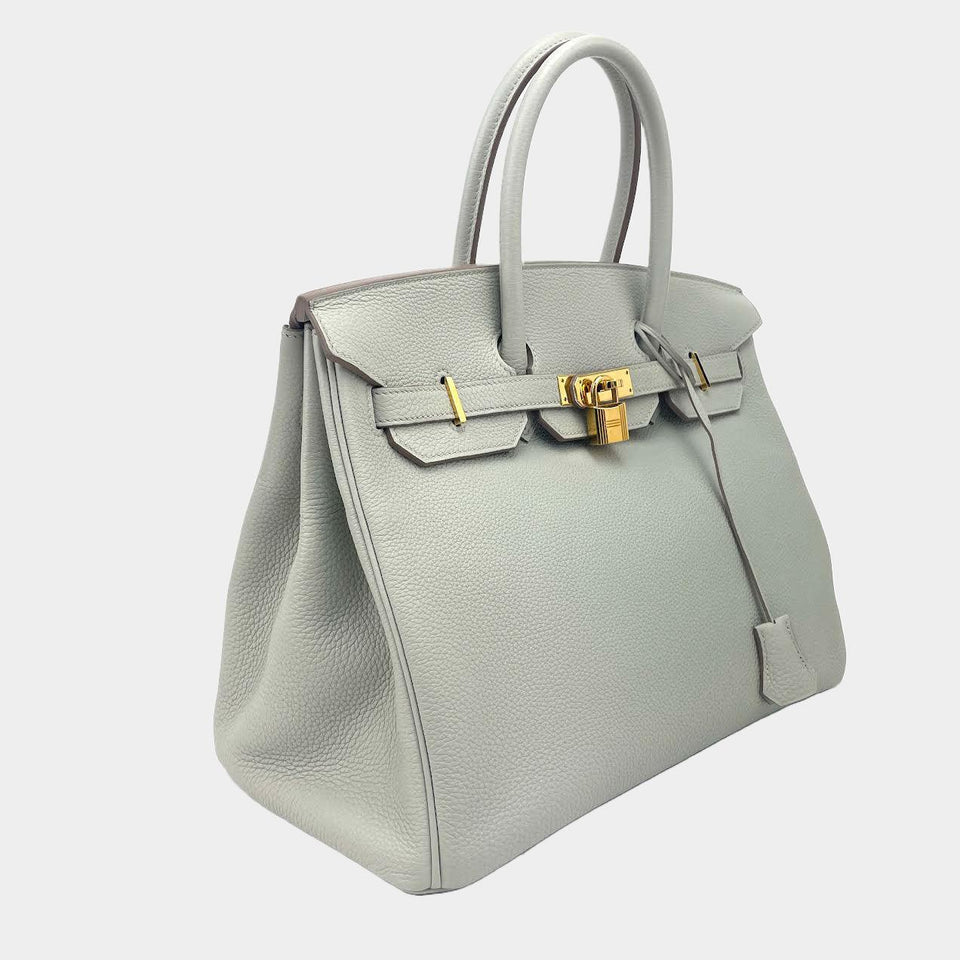 Hermes Togo Birkin 35 Gris Perle Pearl Gray w/ Gold