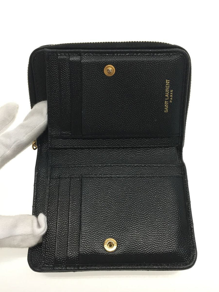 Saint Laurent- Leather Corner Threaded Wallet