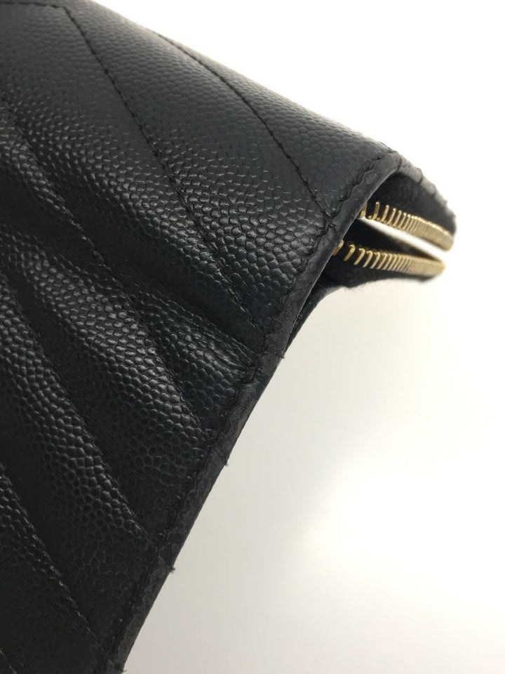 Saint Laurent- Leather Corner Threaded Wallet