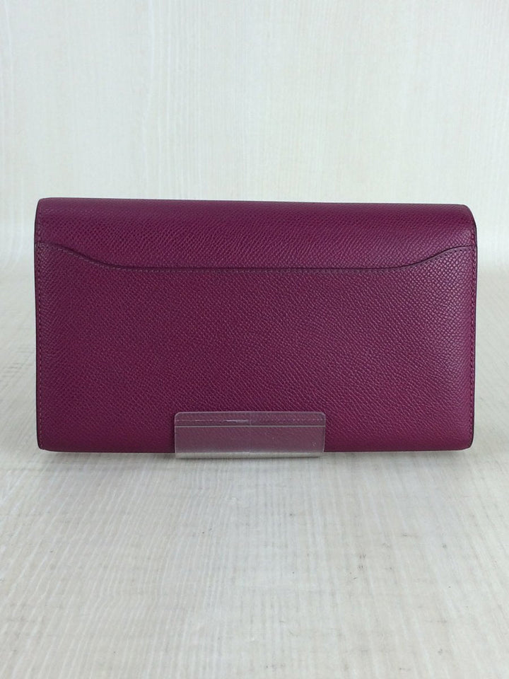 Hermes Purple Constance Leather Long Wallet