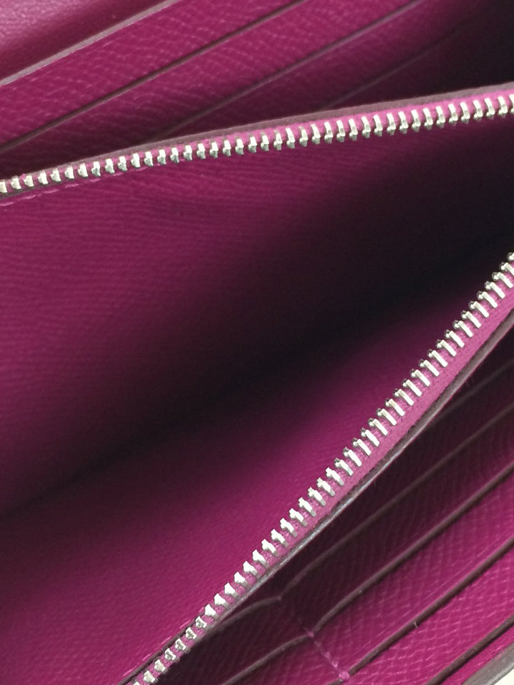 Hermes Purple Constance Leather Long Wallet