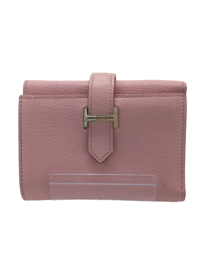 Hermes Calfskin Leather Wallet Pink