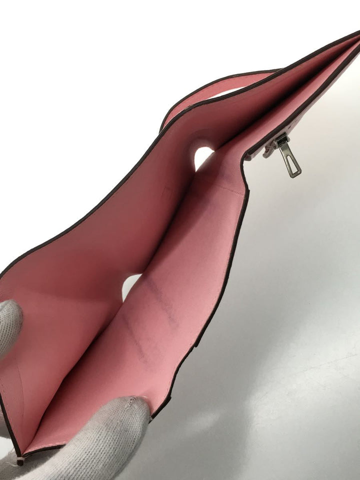 Hermes Calfskin Leather Wallet Pink