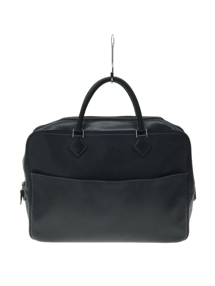 Hermes Engraved Plum Dog Leather Business Bag
