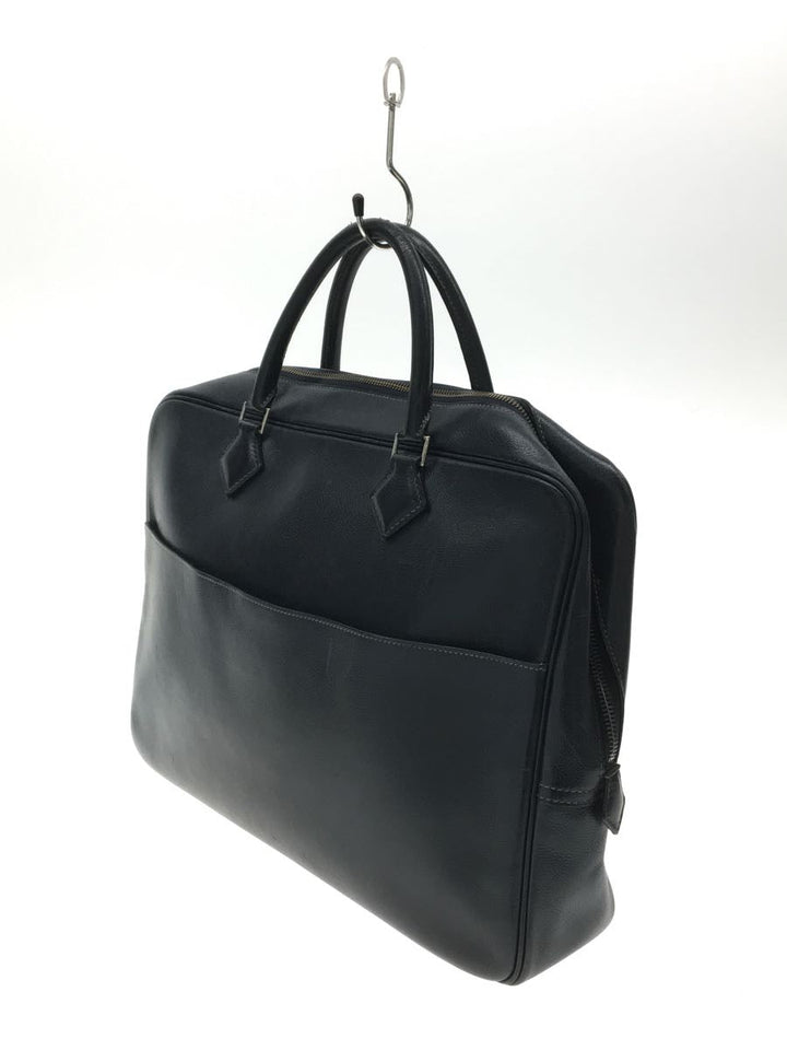 Hermes Engraved Plum Dog Leather Business Bag