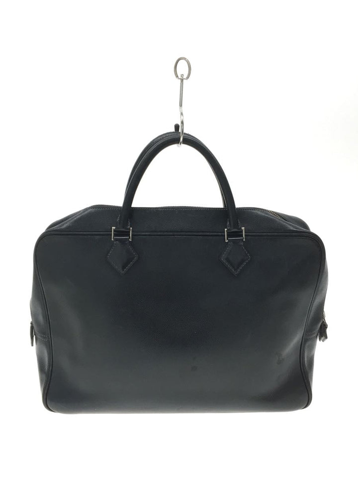Hermes Engraved Plum Dog Leather Business Bag