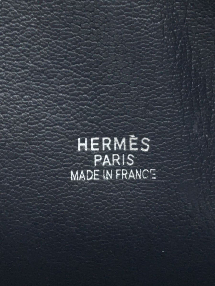 Hermes Engraved Plum Dog Leather Business Bag