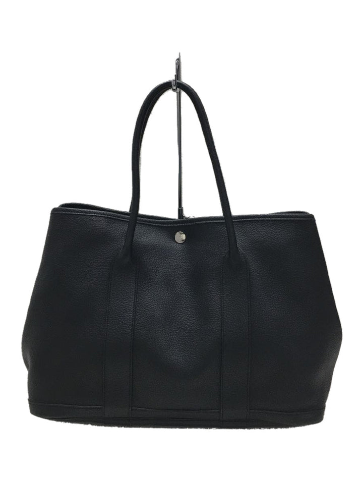 Hermes Leather Garden Party Tote Bag Black