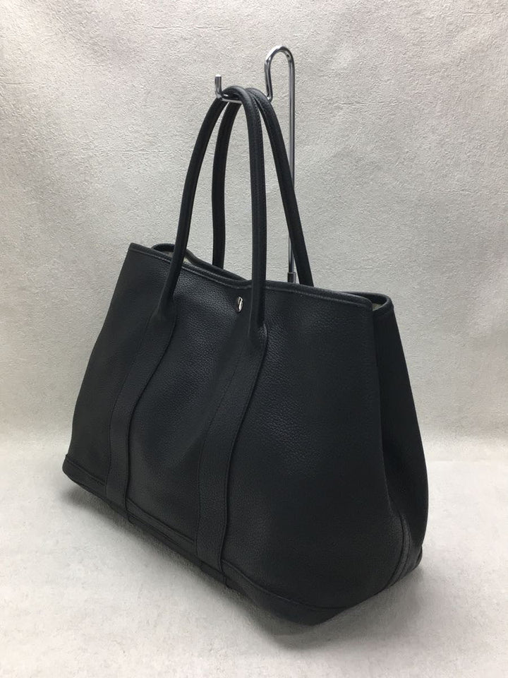 Hermes Leather Garden Party Tote Bag Black