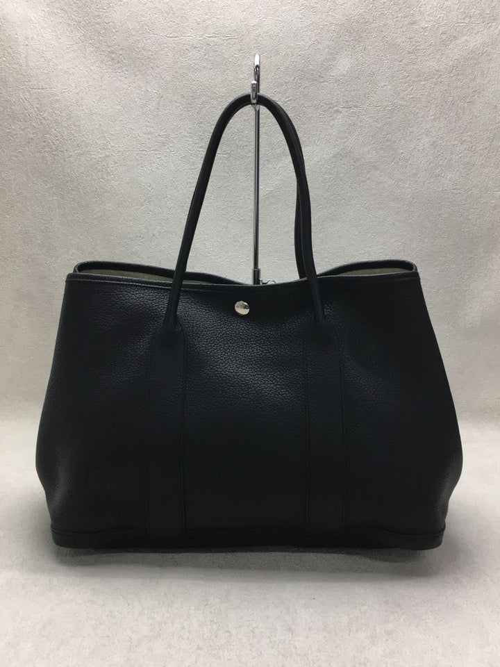 Hermes Leather Garden Party Tote Bag Black