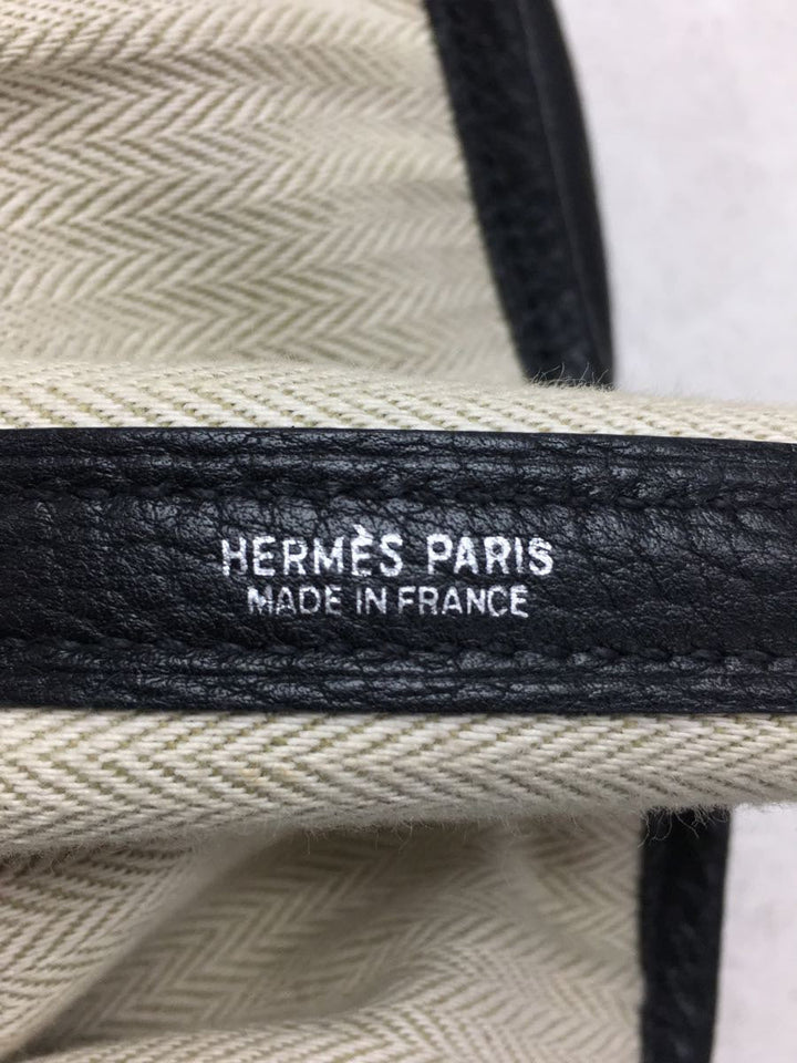 Hermes Leather Garden Party Tote Bag Black