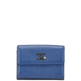 Chanel Coco Mark Lucky Flower Leather Tri-fold Wallet