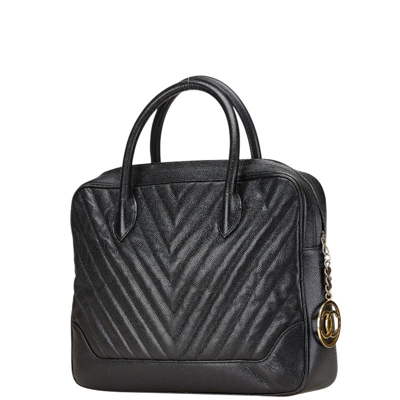 Chanel Chevron V Stitch Caviar Skin Handbag