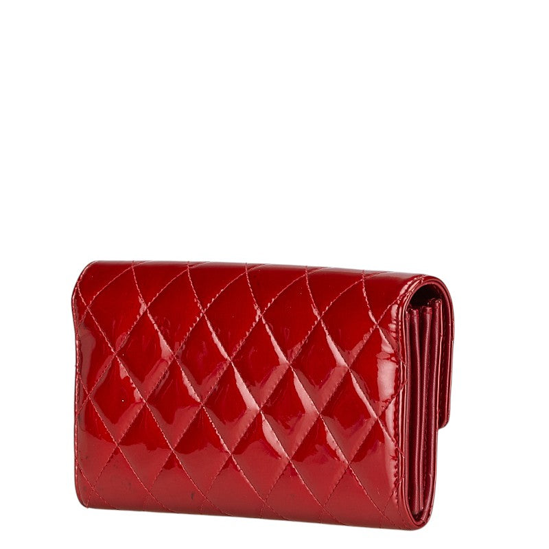 Chanel Coco Mark Matelasse Patent Leather Long Wallet