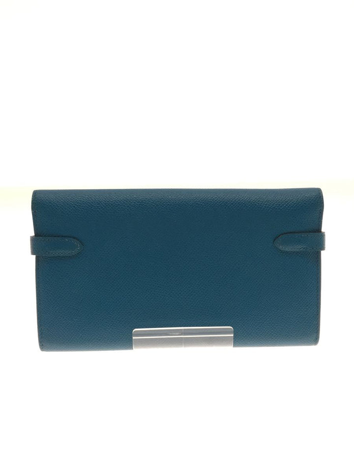 Hermes Leather Long Wallet Blue