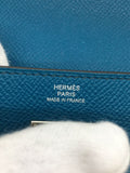 Hermes Leather Long Wallet Blue