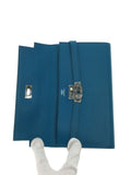 Hermes Leather Long Wallet Blue