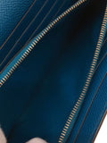 Hermes Leather Long Wallet Blue
