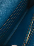 Hermes Leather Long Wallet Blue