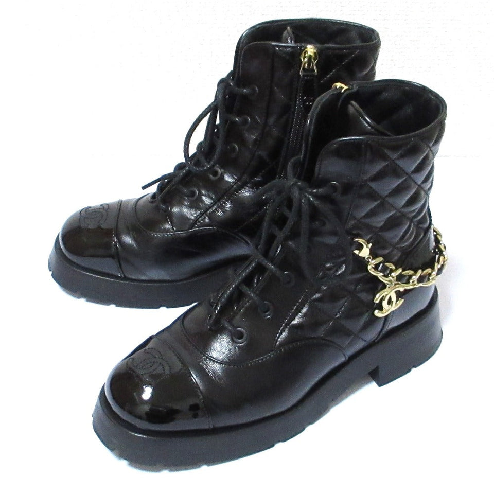 Chanel Matelassé Leather Short Boots