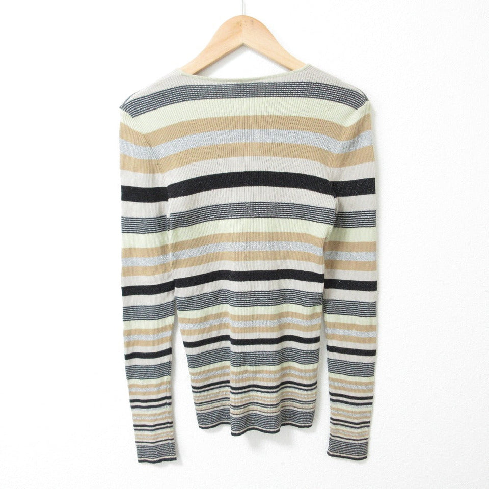 Chanel 01P Flowe Corsage Border Knit Sweater