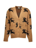 Luxury Burberry EKD Cotton Silk Cardigan Camel